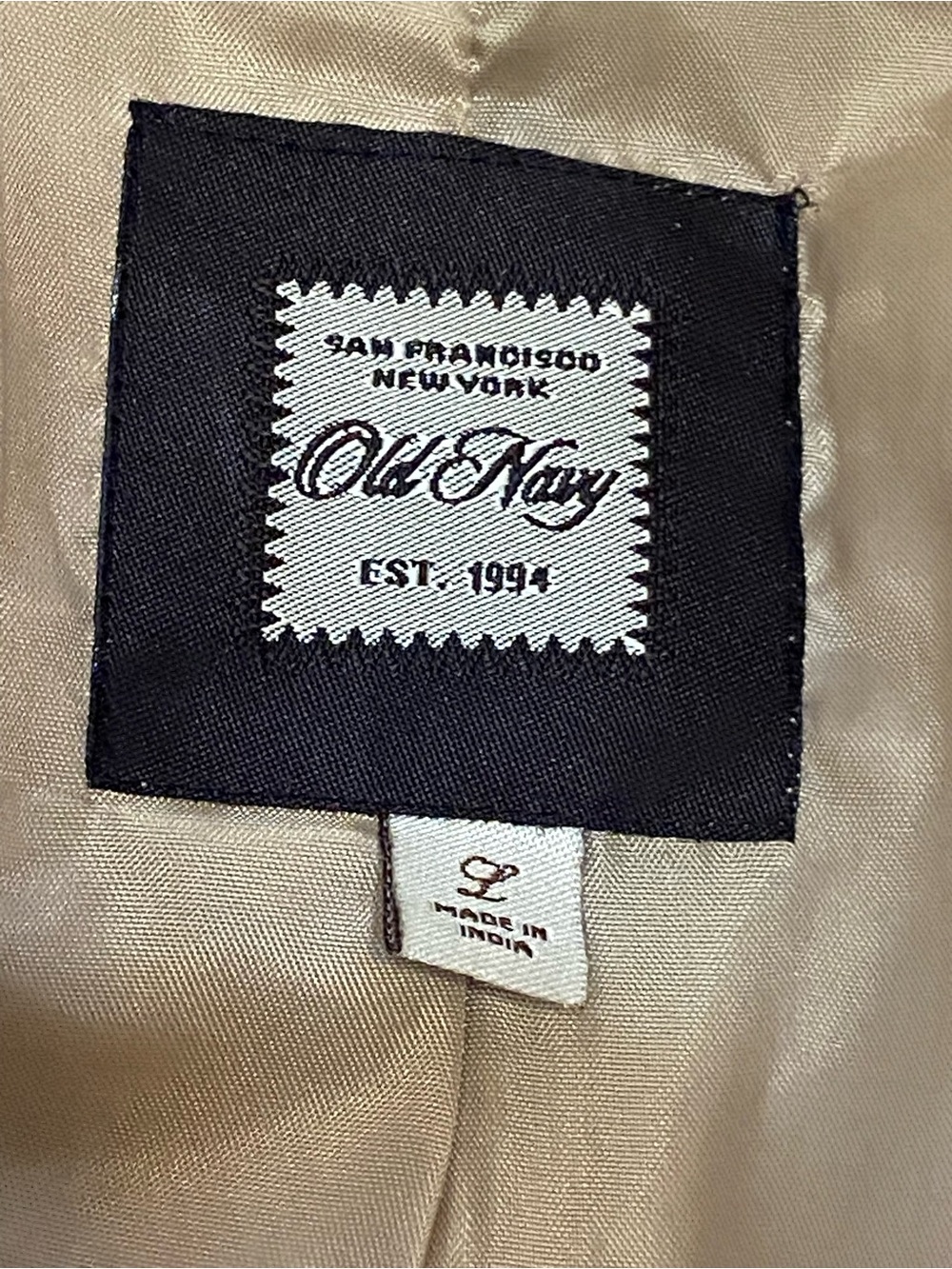 Old Navy Tan Italian Wool Blend Double-Breasted Pea Coat - Picture 9 of 10